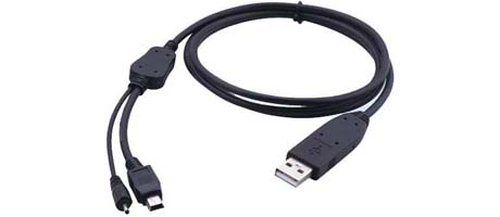USB A/M TO MINI USB 5P+DC PLUG